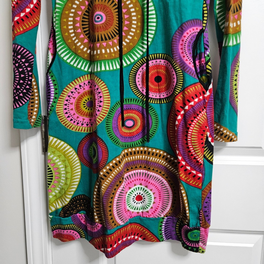 Boho Hippie Mandala Aller Simplement Hoodie Dress Womens Small Multicolor Cotton - Picture 5 of 10